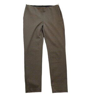 Chicos Black Label Ankle Pants Black Gold Stripes Size 0 US Size S u